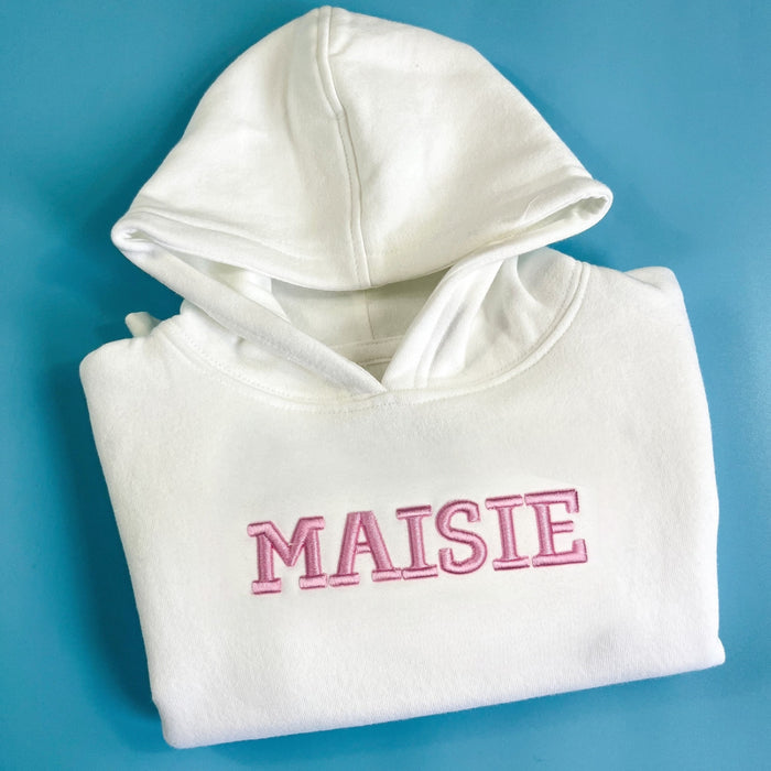 White Hoodie with 3D Font!