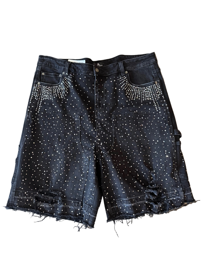 Guap Rhinestone Shorts 'Black'