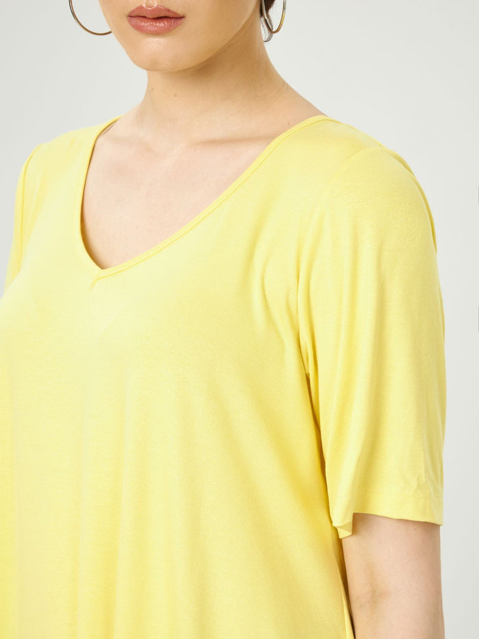 Basic curve hem yellow top - Mat