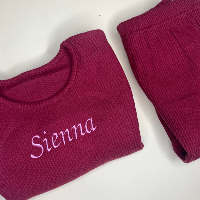Burgandy Ribbed Tracksuit
