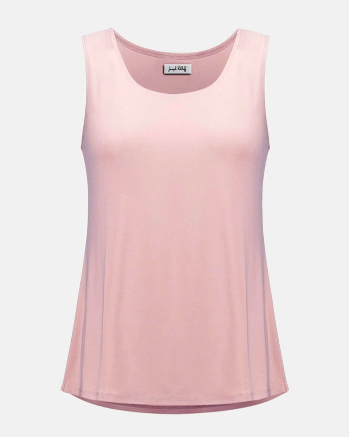 Camisole en maille soyeuse à encolure arrondie rose pétale - Joseph Ribkoff