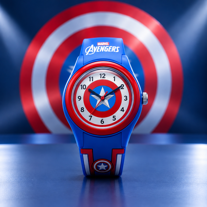 Captain America Analog Watch (Quartz, Blue, TPU/TPE)