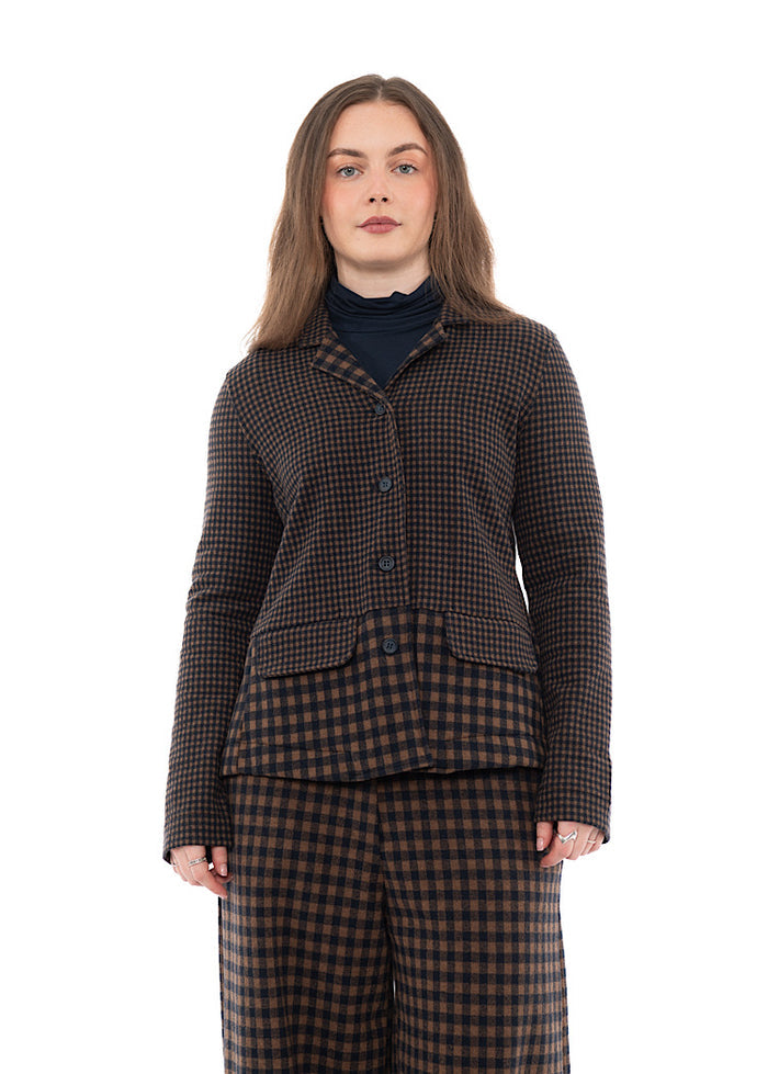 CL MIXED-CHECK TAILORED YASMIN JACKET