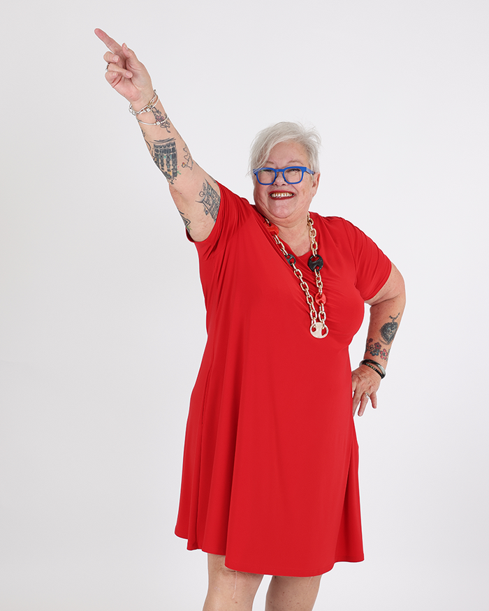 Classic Red A-Line Dress - Joseph Ribkoff