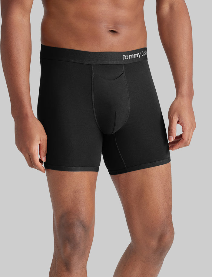 Cool Cotton Mid-Length Boxer Brief 6" (6-Pack)::Black/Navy/Iron Grey