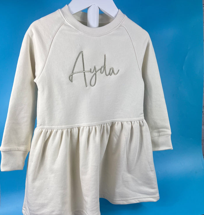 Cream Sweatshirt Dress