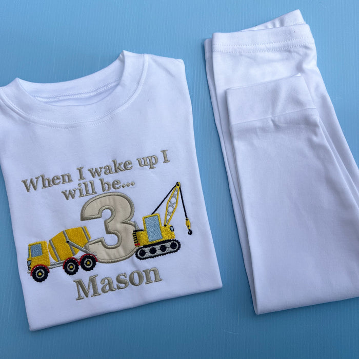 Digger Birthday Pyjamas
