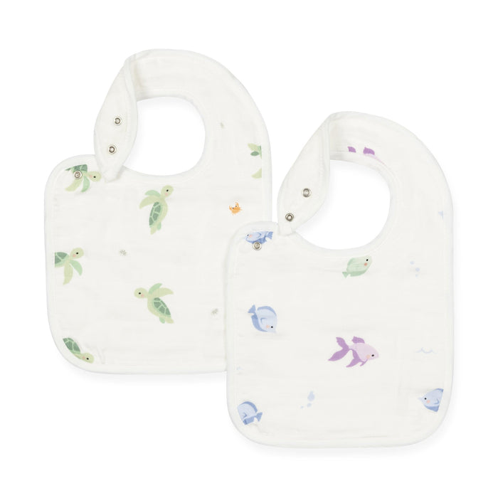 animal printed muslin bibs
