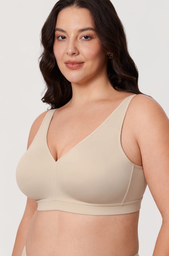 Women's Full Coverage Wireless Unlined Bra Gravel Beige