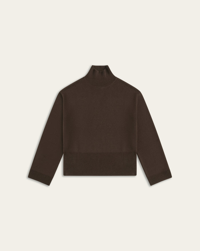 Heavy Seawool Turtleneck - Dark Brown