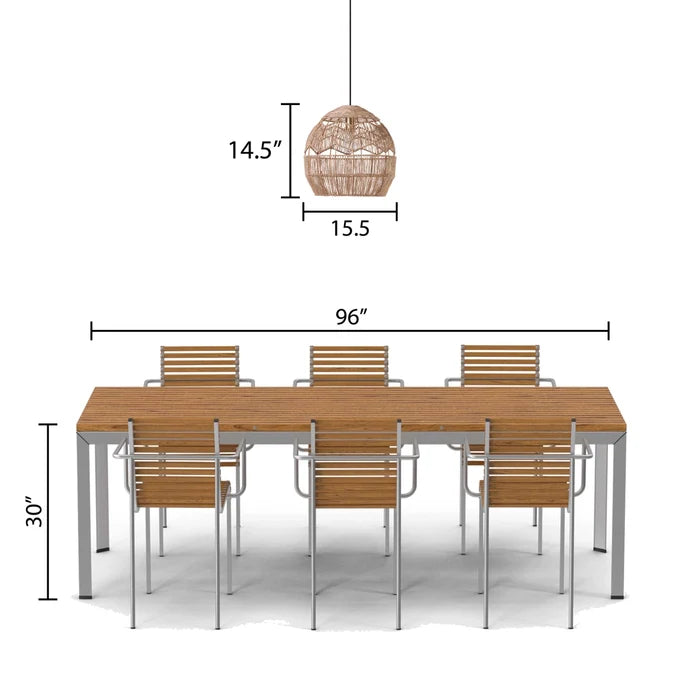 Hemp Cage Hanging Pendant Light 15.5"