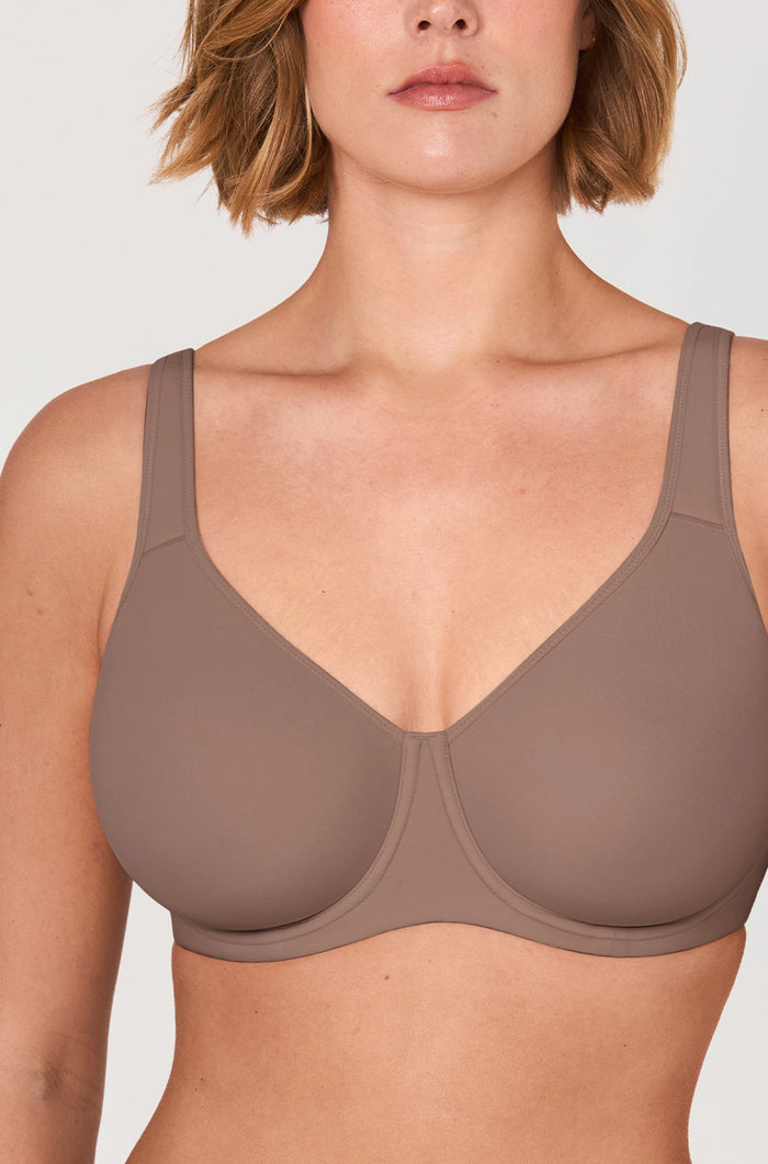 Women's Everyday Full Coverage Underwire Bra Brown Purple