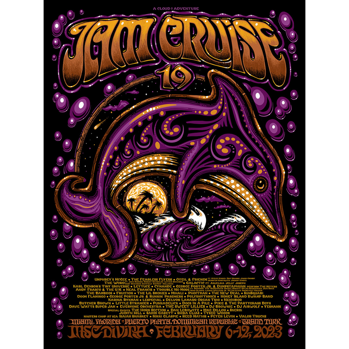 Jam Cruise 19 Jeff Wood Dolphin Poster