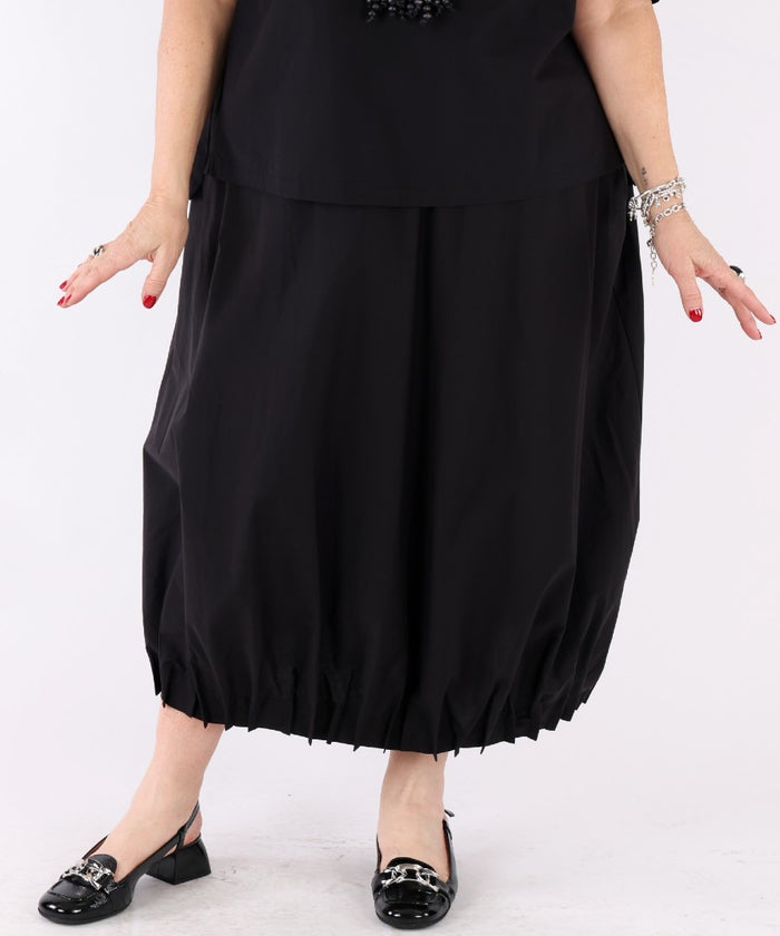 Jupe fluide taille élastique coupe ample noir – Tirelli