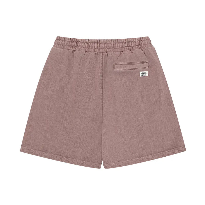 KRB Washed Embroidered Shorts 'Ash Burgundy'