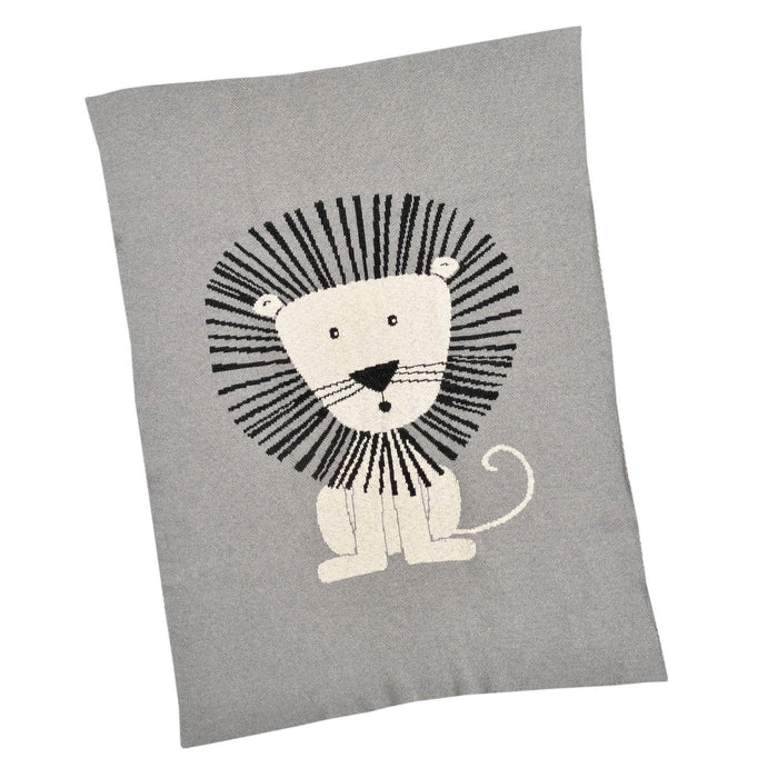 Leo Lion Baby Blanket Grey