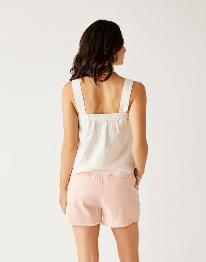 Liv Eyelet Top: Birch - FINAL SALE