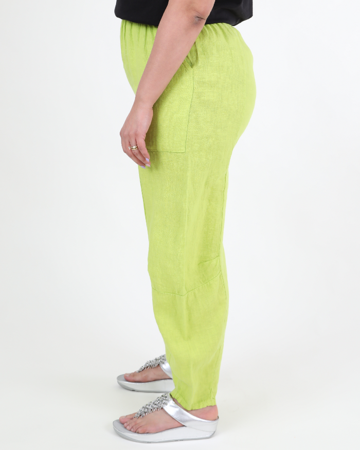 Loose-fitting linen pants Light Green - Marie la Lune