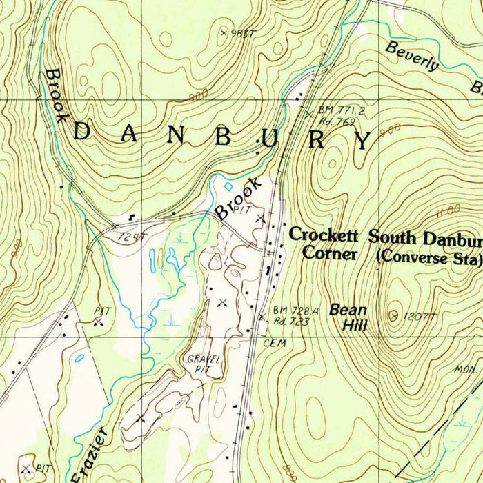 Map of New London, New Hampshire by USGS, 1987 – Pleasant Lake, Wilmot & Danbury