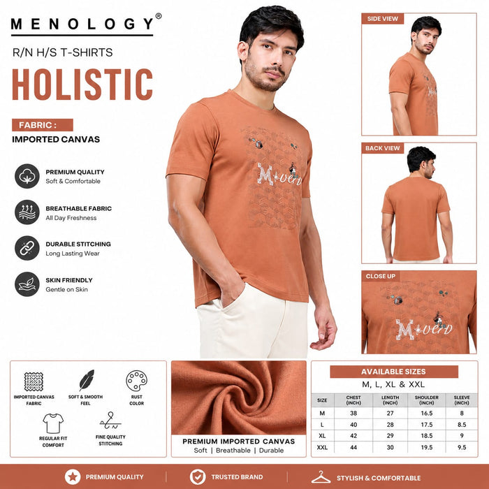 Men's Printed T-Shirt Rust