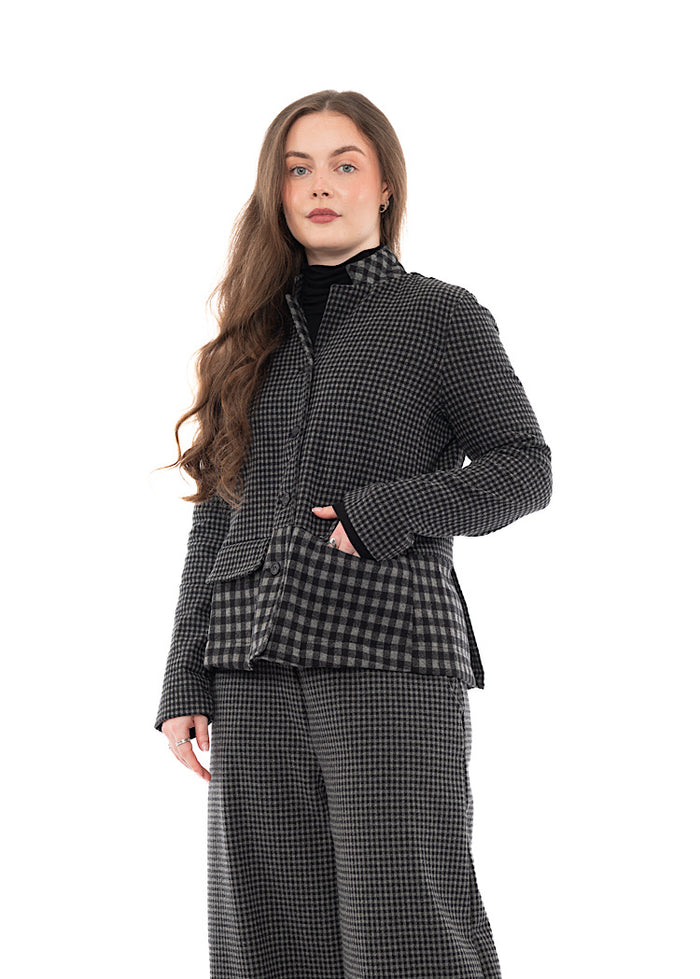 MIXED-CHECK TAILORED YASMIN JACKET