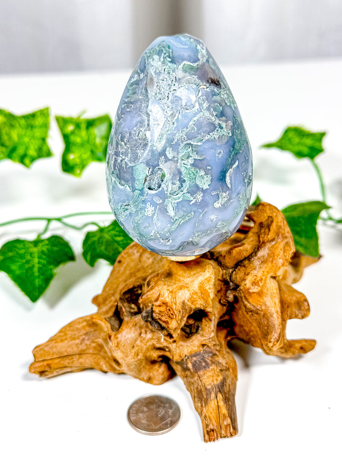 Moss Agate Egg (23B)