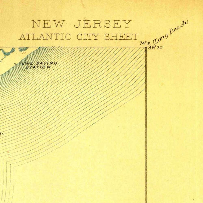 Old Map of Atlantic City, New Jersey by USGS, 1894 – Absecon Island & Egg Harbor