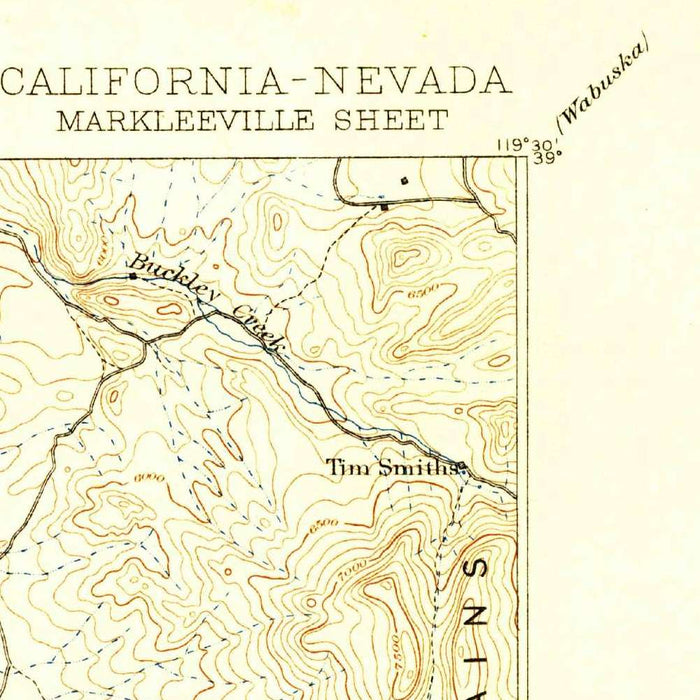 Old Map of Gardnerville, Nevada by USGS, 1893 – Minden, Genoa & Lake Tahoe