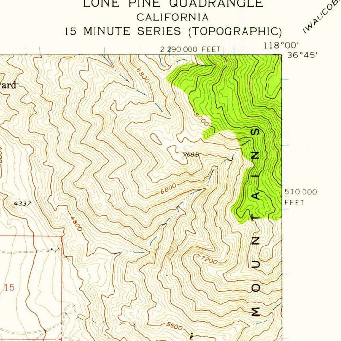 Old Map of Lone Pine, California by USGS, 1958 – Mount Whitney, Owens Lake & Manzanar