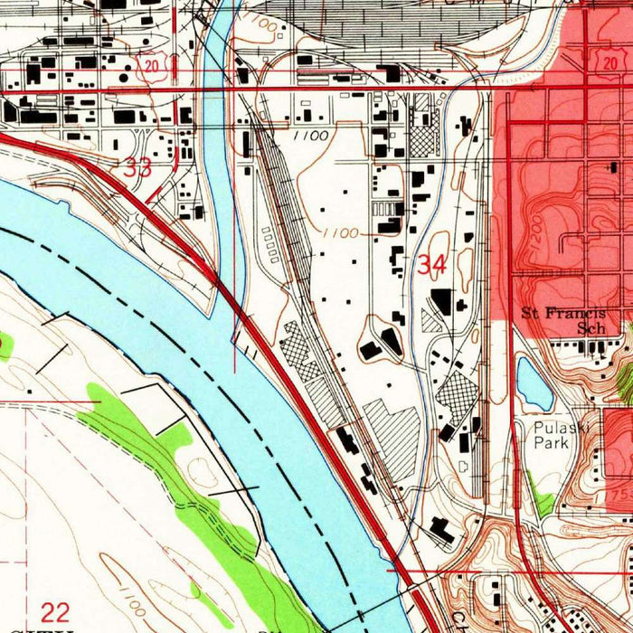 Old Map of Sioux City, Iowa by USGS, 1963 – Missouri River & South Sioux City