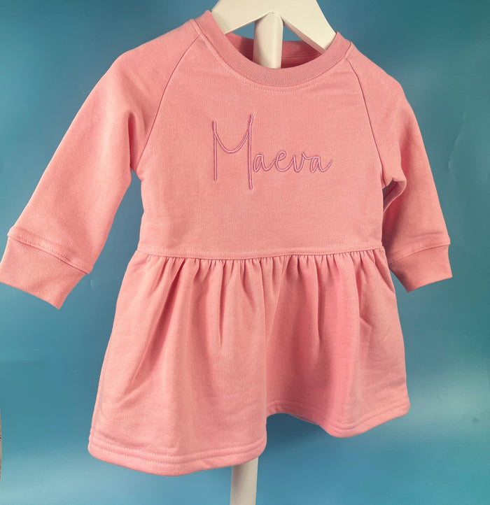 Pink Sweatshirt Dress