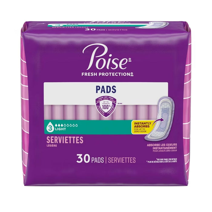 Poise Ultra Thin Light Incontinence Pads - 30 Ct - 4 Pack