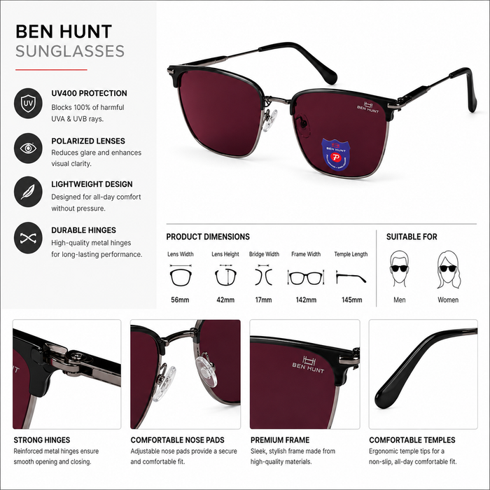 Polarized Brown line Sunglasses