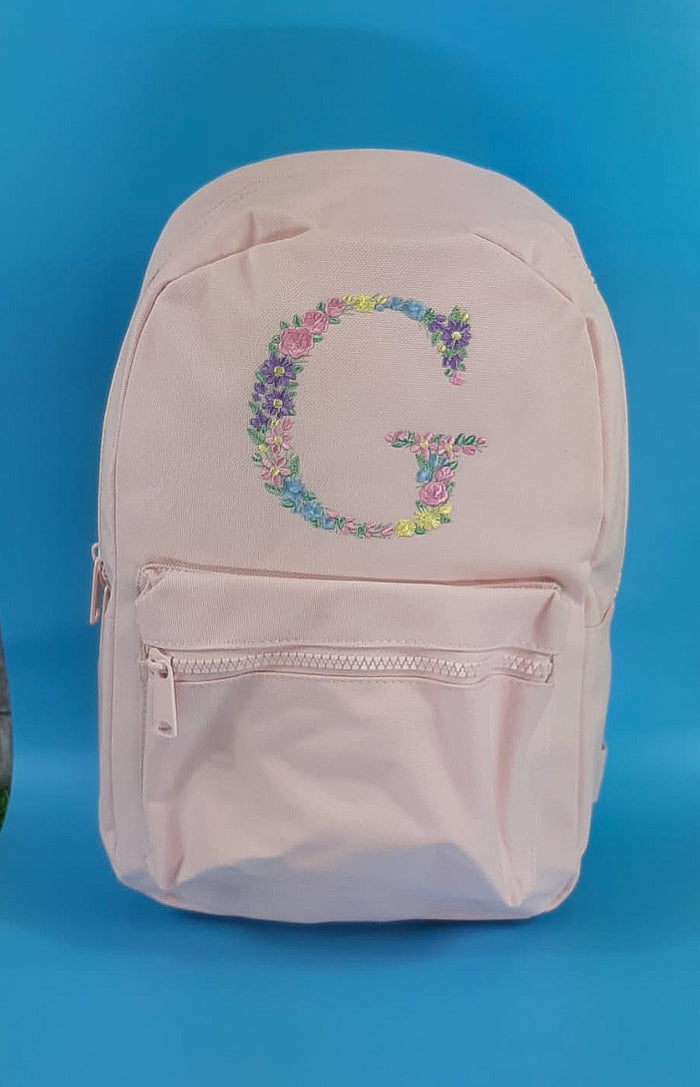 Rucksack with floral Inital