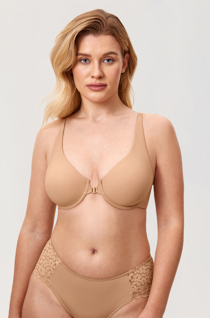 Women's Seamless U-back Front Closure Bra Barely Buff
