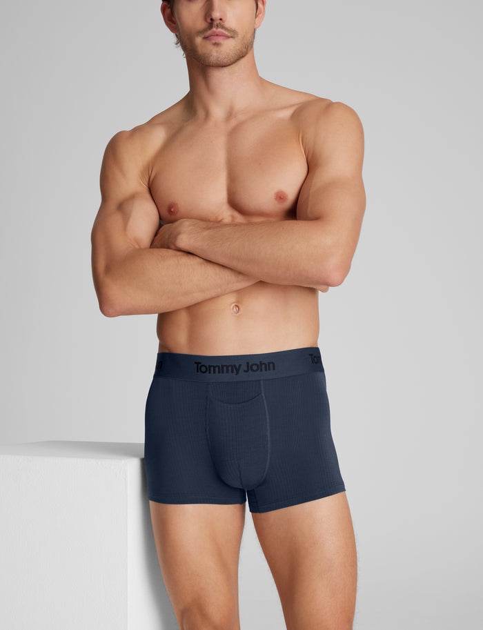 Second Skin Luxe Rib Square Cut 2" (6-Pack)::Black/Dress Blues/Turbulence Luxe