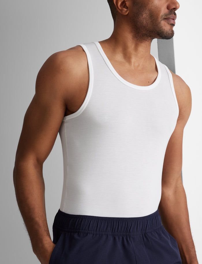 Second Skin Tank Stay-Tucked Undershirt (3-Pack)::White