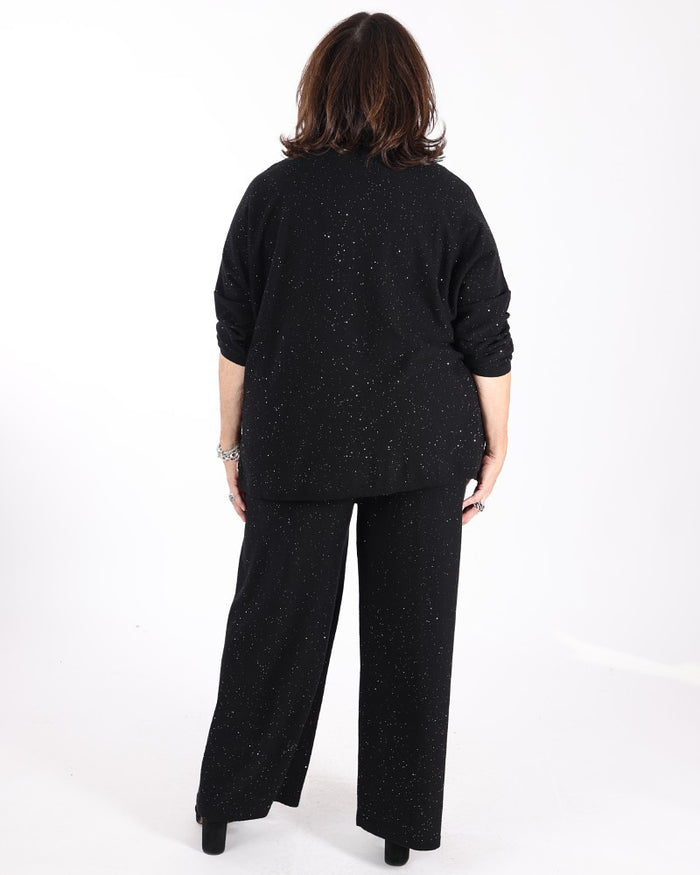 Sequined Sweater Knit Culotte Pants - Joseph Ribkoff