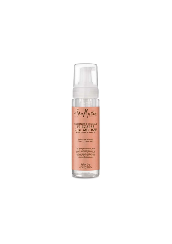 Shea Moisture Coconut & Hibiscus Frizz-Free Curl Mousse 222 ml – Lichte Mousse voor Pluisvrije Krullen