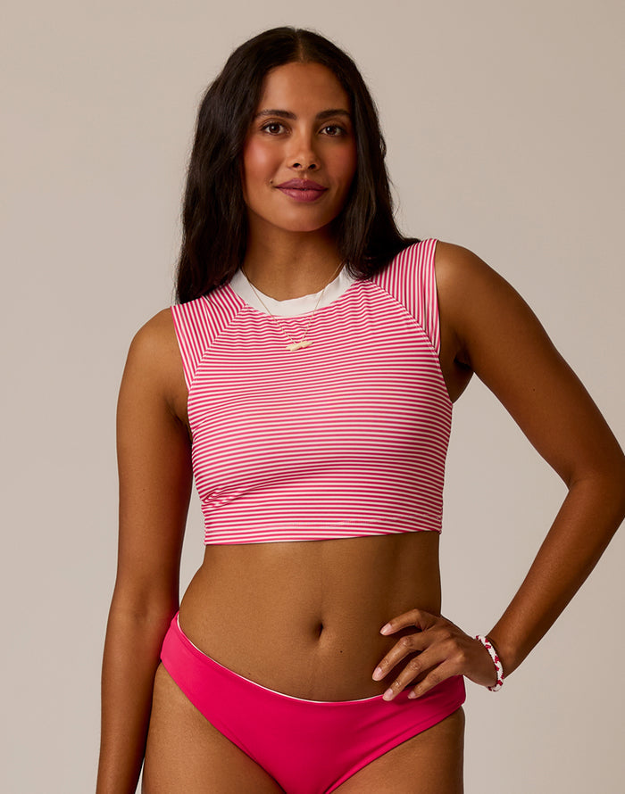Shoreline Top: Melon Stripe w. Cloud