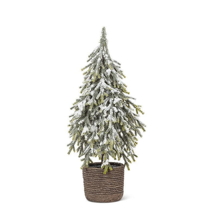 Small Heavy Snow Tree with Pinecones