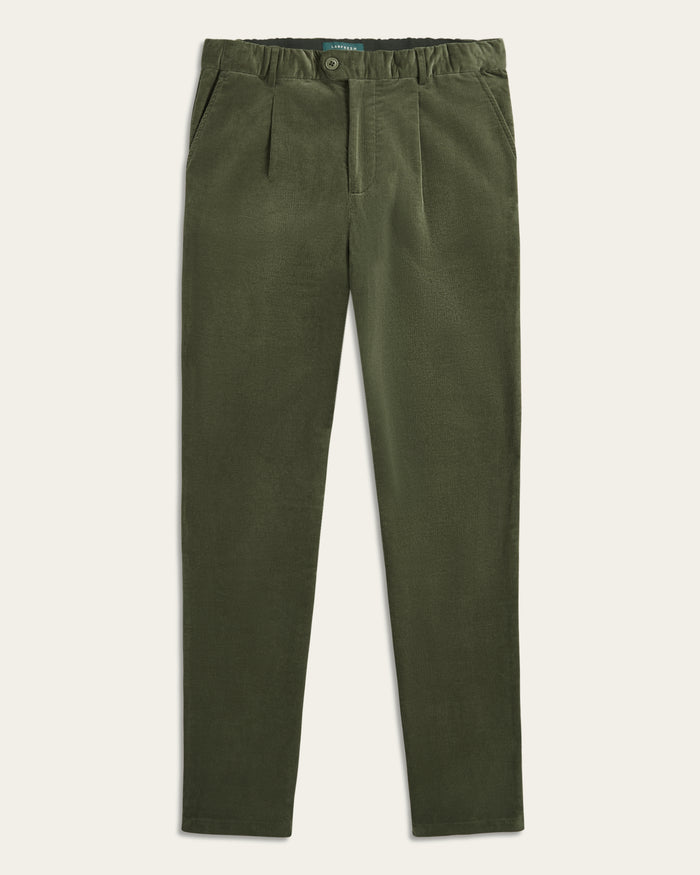 Straight Corduroy Pants Dark Olive