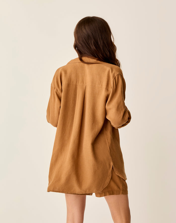 Taylor Linen Tunic: Rum Chambray - FINAL SALE