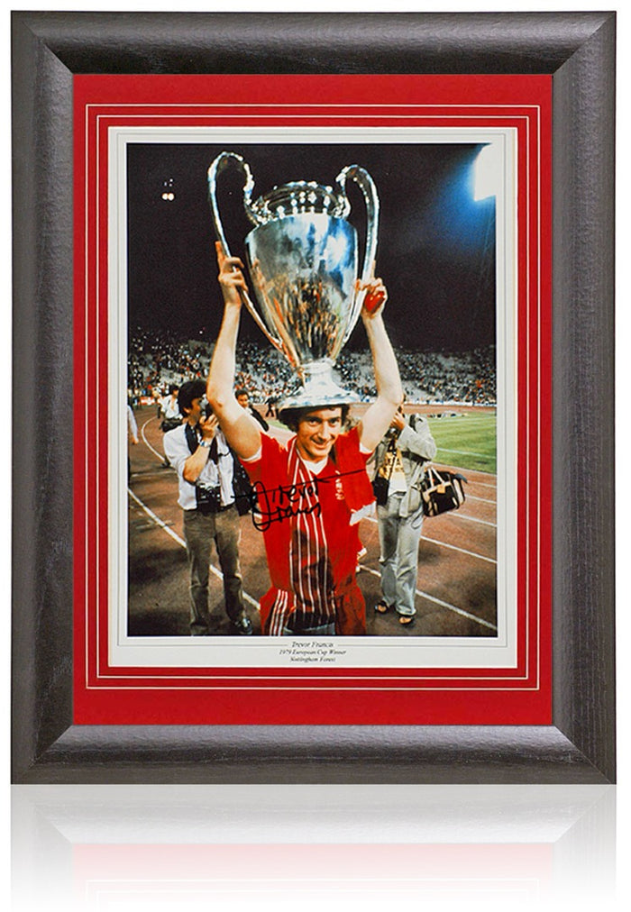 Trevor Francis Nottingham Forest Signed 1979 European Cup Photograph 15x19in Framed