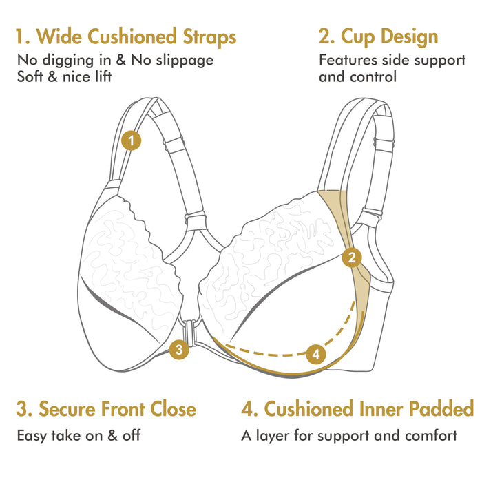 U-Back Lace Front Closure Bra