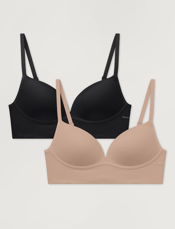Ultimate Comfort Wireless Lift Bra (2-Pack)::Black/Butter Scotch::Swatch