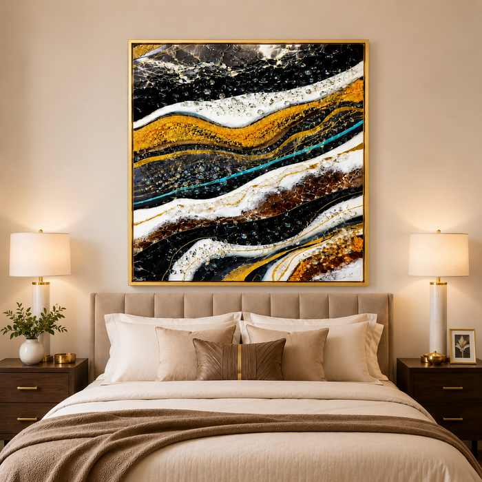 VERRE ART Printed Framed Canvas Painting for Home Deco