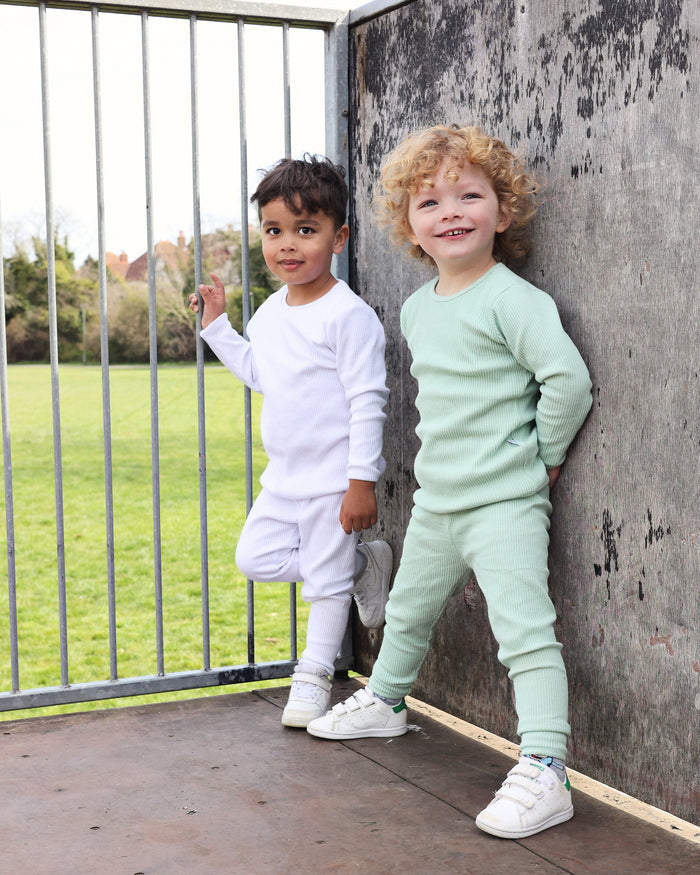 White Ribbed Loungewear