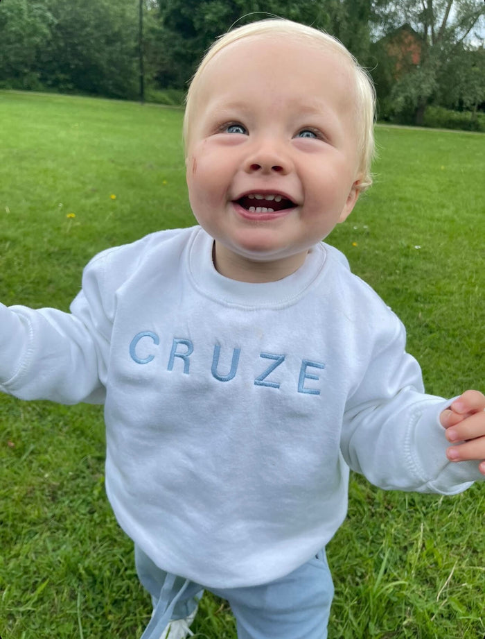 White Sweatshirt with open font