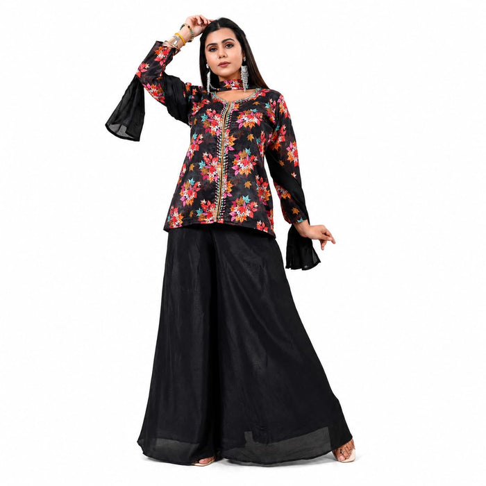 Women's Floral Kurta Palazzo Set